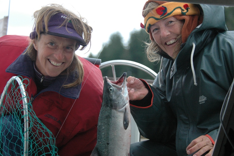Shelley Gill holding fresh salmon